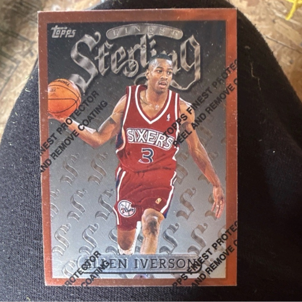 Topps Allen Iverson Basketball Card with Red and White Accents